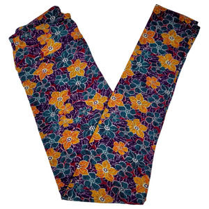 LuLaRoe Floral Leggings OS NEW Purple Pink Teal Yellow One Size Buttery Soft